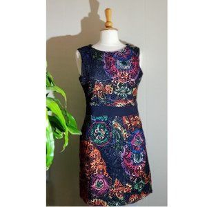 Floral Print Navy Lace Sheath Dress #02